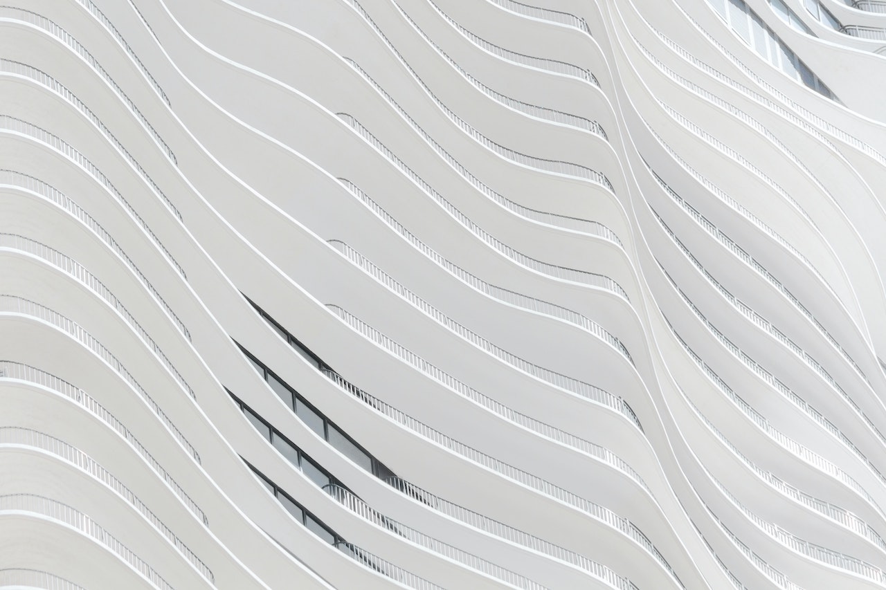 architectural closeup wave pattern design